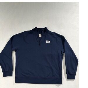 The North Face Womens XXL Navy Blue Quarter Zip Fleece Pullover Sweatshirt